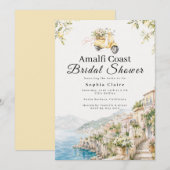 アマルフィ海岸のレモンのイタリアの結婚式前パーティ 招待状 (正面/裏面)