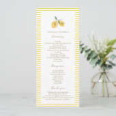 アマルフィ海岸のレモン ウェディングプログラム ミニマル デザイン 招待状 (スタンド正面)