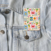 アマルフィ海岸の夏 地中海パターン 缶バッジ (インサイチュ)