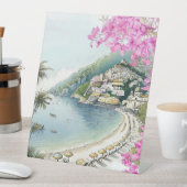 アマルフィ海岸の水彩画アートプリント 台座サイン (インサイチュ)