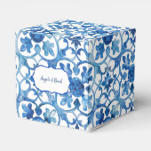 アマルフィ海岸の青と白のタイル、イタリア フェイバーボックス (裏面サイド)