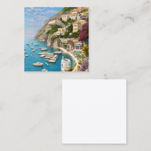 アマルフィ海岸は最も美しい海岸の一つ スクエア名刺 (正面/裏面)