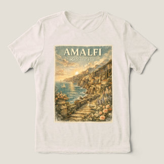 アマルフィ海岸イタリアのアヒルヴィンテージコテージコア トライブレンドＴシャツ