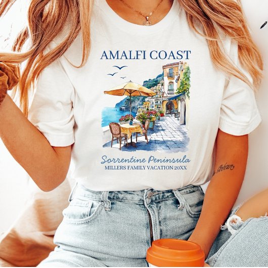 アマルフィ海岸イタリアの家族旅行 Tシャツ