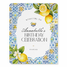アマルフィ海岸イタリアンの誕生日パーティー歓迎サイン