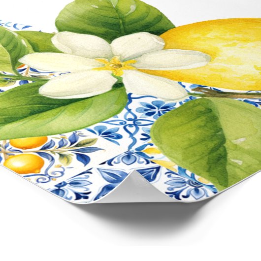 アマルフィ海岸イタリアンの誕生日パーティー歓迎サイン ポスター (角)