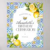 アマルフィ海岸イタリアンの誕生日パーティー歓迎サイン ポスター (正面)