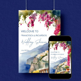 アマルフィ海岸イタリアンウェディングシャワー歓迎 ポスター