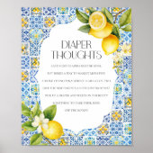 アマルフィ海岸イタリアンビーチ沿岸おむつ思考 ポスター (正面)