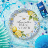 アマルフィ海岸イタリアンブライダルシャワーテーブルデコール ペーパープレート (パーティー)