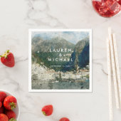 アマルフィ海岸イタリア風光明媚結婚な夏のナプキン スタンダードカクテルナプキン (インサイチュ)