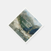 アマルフィ海岸イタリア風光明媚結婚な夏のナプキン スタンダードカクテルナプキン (角)