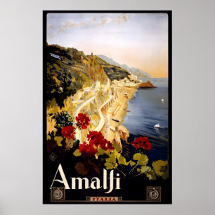 アマルフィ海岸イタリア1920旅行ポスター印刷A5-A1 ポスター