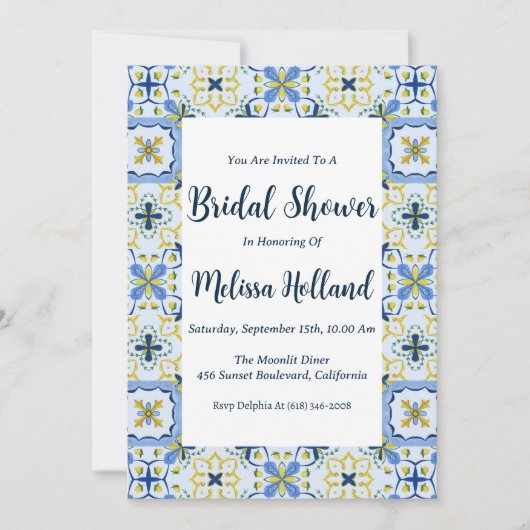 アマルフィ海岸ブライダルシャワー招待状 招待状 (正面)