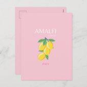 アマルフィ海岸名門私立校風のルーム、ピンク シーズンポストカード (正面/裏面)