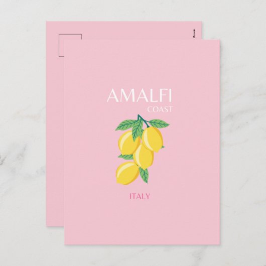 アマルフィ海岸名門私立校風のルーム、ピンク シーズンポストカード (正面/裏面)