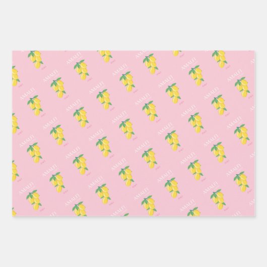 アマルフィ海岸名門私立校風のルーム、ピンク ラッピングペーパーシート (正面)