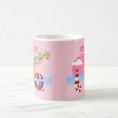 アマルフィ海岸名門私立校風の、旅行、ピンク コーヒーマグカップ (中央)