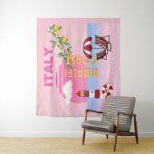アマルフィ海岸名門私立校風の、旅行、ピンク タペストリー (インサイチュ)