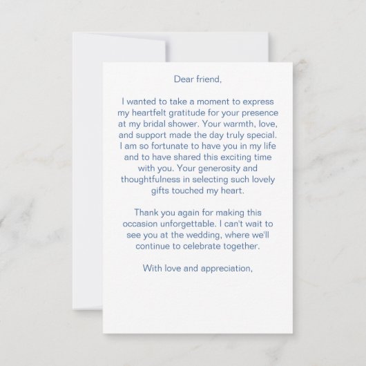 アマルフィ海岸地中海のイタリアンブライダルシャワー サンキューカード (裏面)