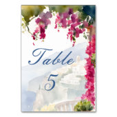 アマルフィ海岸地中海のイタリアンブライダルシャワー テーブルナンバー (裏面)