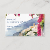 アマルフィ海岸地中海のイタリアンブライダルシャワー プレイスカード (裏面)