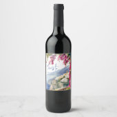 アマルフィ海岸地中海のモノグラム印刷 ワインラベル (正面)