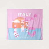 アマルフィ海岸旅行アート名門私立校風の、旅行、ピンク タペストリー (正面(横))