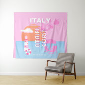 アマルフィ海岸旅行アート名門私立校風の、旅行、ピンク タペストリー (インサイチュ(横))