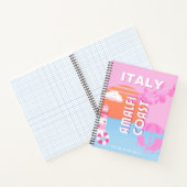アマルフィ海岸旅行アート名門私立校風の、旅行、ピンク ノートブック (内部)