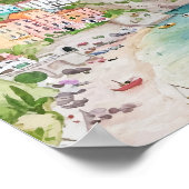 アマルフィ海岸水彩画ポスター ポスター (角)