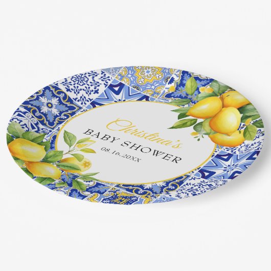 アマルフィ海岸赤イタリアンちゃんシャワー ペーパープレート (アングル)