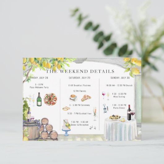 アマルフィ海岸 |の図解入りの、写真付きの週末の詳細 エンクロージャーカード (スタンド正面)