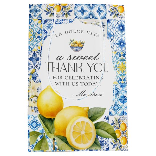 アマルフィ海岸 イタリア トスカーナ沿岸 ミディアムペーパーバッグ (正面)