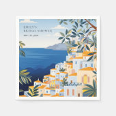 アマルフィ海岸 イタリア ブライダルシャワー スタンダードカクテルナプキン (正面)