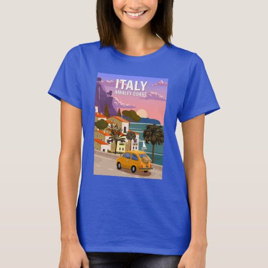 アマルフィ海岸，イタリア Tシャツ (正面)