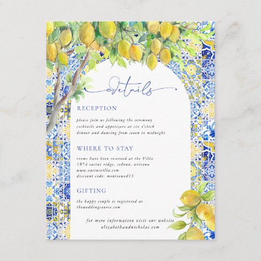 アマルフィ海岸 |タイル地中海のゲスト詳細 エンクロージャーカード (正面)