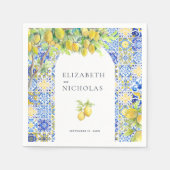 アマルフィ海岸 |レモ地中海のンタイル スタンダードカクテルナプキン (正面)