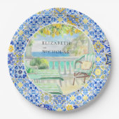 アマルフィ海岸 |レモ地中海のンタイル ペーパープレート (正面)