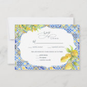 アマルフィ海岸 |レモ地中海のンタイルRSVP 出欠カード (正面)