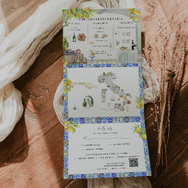 アマルフィ海岸 |旅程地中海のマップ 三つ折りプログラム