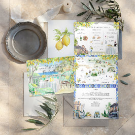 アマルフィ海岸 |旅程地中海のマップ 三つ折り招待状