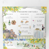 アマルフィ海岸 |旅程地中海のマップ 三つ折り招待状 (内部最初)