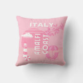 アマルフィ海岸、旅行アート、ピンク クッション (裏面)