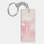 アマルフィ海岸、旅行アート、名門私立校風の旅行、パステル キーホルダー (正面左)