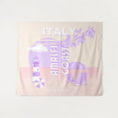 アマルフィ海岸、旅行アート、名門私立校風の旅行、パステル タペストリー (正面(横))