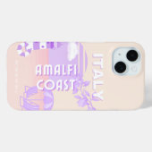 アマルフィ海岸、旅行アート、名門私立校風の旅行、パステル Case-Mate iPhoneケース (裏面 (横))