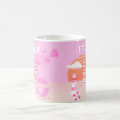 アマルフィ海岸、旅行アート、名門私立校風の旅行、ピンク コーヒーマグカップ (中央)