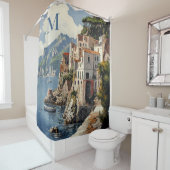 アマルフィ素晴らしコーストイタリア風光明媚シャワーカーテン シャワーカーテン (インサイチュ)