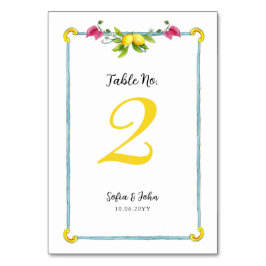 アマルフィ結婚レモンのテーブル番号 テーブルナンバー